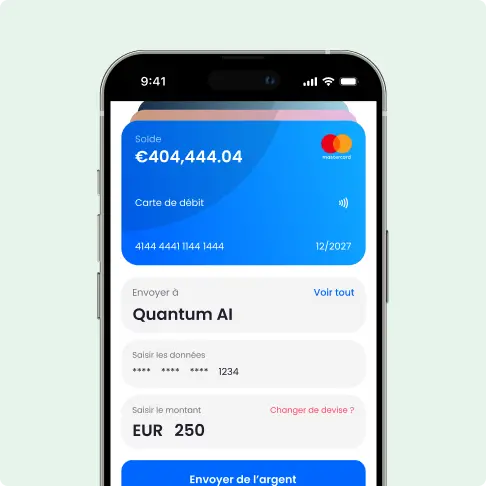 Paiement mobile Quantum AI carte bancaire